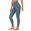 Legging de sport femme L bleu gris tissu extensible taille haute ajusté