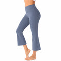 Legging de sport évasé M en tissu extensible bleu ardoise taille haute