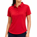 Polo femme taille M textile rouge à manches courtes coupe ajustée
