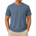 T-shirt homme M bleu à manches courtes pour quotidien coupe droite